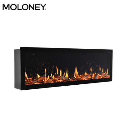 128cm Linear Flush Mount Electric Fireplace Single Color Fire Display Video